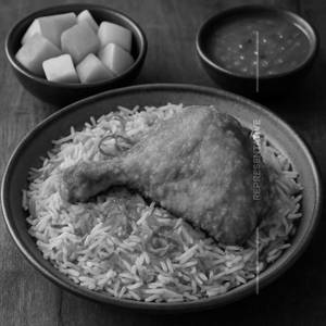 Mandi rice + 1 pcs fried chicken + cut fruits                  