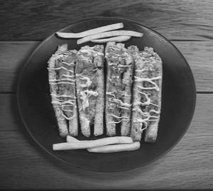 French fries with veg crispy sandwich