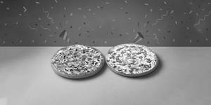 Spicy Schezwan Chicken Pizza (P) + Spicy Chicken Keema Pizza (P)