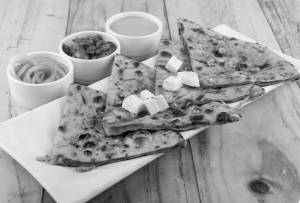 2 alu paratha + 2 paneer paratha + 2 cheese paratha with curd