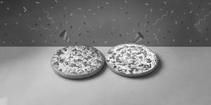 Butter Chicken Pizza (P) + Spicy Chicken Keema Pizza (P)