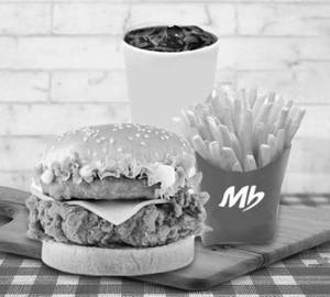 Chicken Tower Burger  +Fries + coke