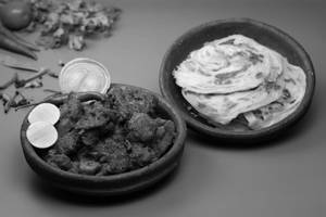 2 porotta + beef curry