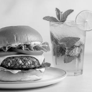 Veg burger with virgin mojito                                                