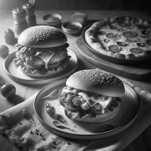 Chicken Burger with Chicken Burger with Cheese                           