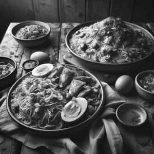 Chicken Biryani with Egg Chowmein