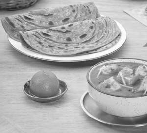 Paneer Masala + 2 Paratha + 1 Gulab Jamun + Salad + Achar