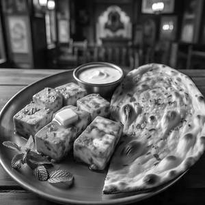 Paneer with butter naan