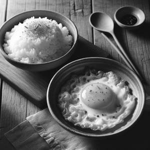 Plain Rice + 
Egg Half Fry                           