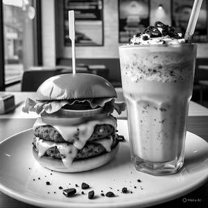 Aloo Tikki Cheese Burger+oreo shake