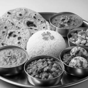 2 Chapathi + Rice +Dal + Veg Geavy + Egg Curry +Salad
