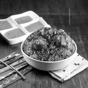 Chicken Manchurian Singapore Fried Rice