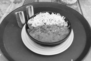 Dal Fry With Jeera Rice And Onion Salad