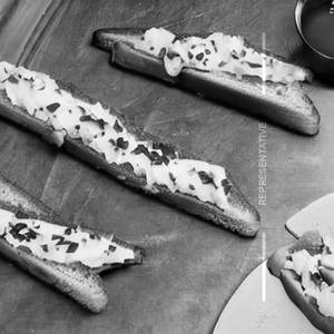 Open toast mozzarella