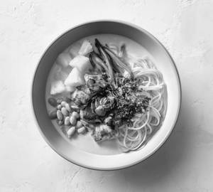 Coconut Herb Chicken Broth Noodles With Pineapple And Edamame - Curate