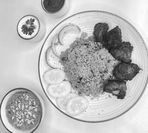 Chicken Kebab with Biryani Rice and Bread Combo