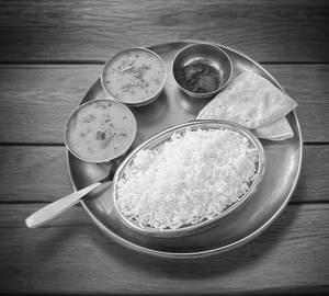 Dal Rice with papad 