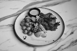 Moroccan Grilled Chicken With Grilled Potato And Grilled Vegetables