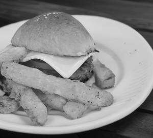 Pork Burger with cheese