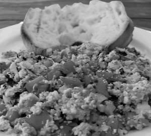 Egg Bhurji With Toasted Baguette