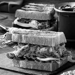 Chicken Cheese Grilled Cut Sandwich