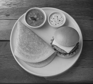 1 Onion Dosa + 1 Double Cheese Burger