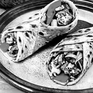 Double egg chicken lachha roll