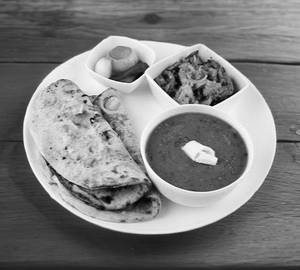 Thali [dal + sabji + 5 roti + salad + pickle]