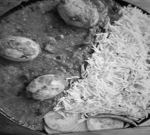 Egg Masalaa with plain rice 