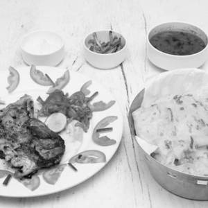 Qtr Pepper Bbq + 2 Kerala Parota + Gravy + Salad + Mayonnise.