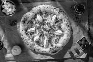 Naples Woodfired Mushroom With Truffle Oil Pizza
