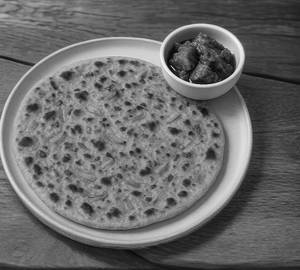 2 Onion Paratha with Special Lahasun Chutney and Pickle