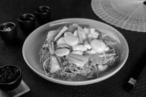 Pan Fried Noodles With Squid And Prawns