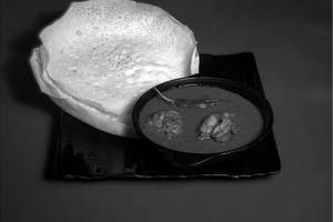 3 Appam + Chicken Curry