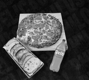 Capricciosa + Sprite + Garlic Bread