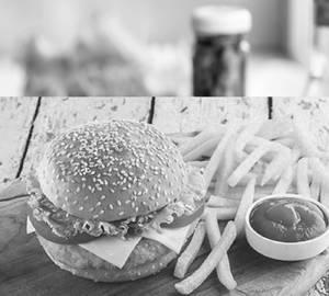 Veg burger + fries + soft drink
