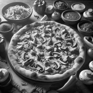 One Bite Chicken Mushroom Pizza