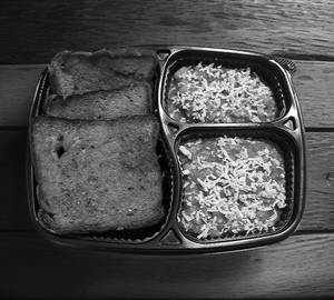 Butter Toast with Aloo Paneer Bhurji