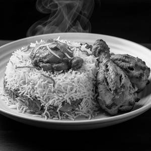 Chicken Laziz Biryani With 2Pcs Chicken Tikka [Half]