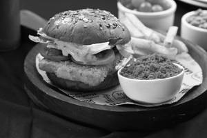 Crispy Peri Peri Paneer Burger.