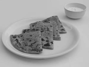Aloo Pyaaz Parantha With Curd