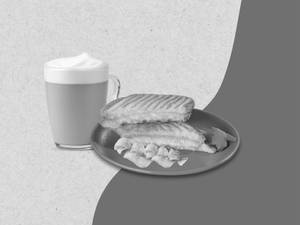 Choice of Hot Coffee (S) + Choice of Cheese Melt Sandwich