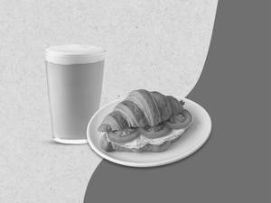 Cold Coffee (S) + Choice of Croissant Sandwich