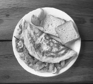 Butter bread omellete [3 eggs]