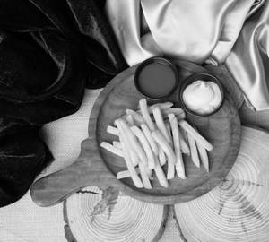 Salted French Fries With Cheese Dip