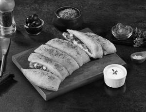 Chicken Herb Stuffed Garlic Breadsticks + Chees...