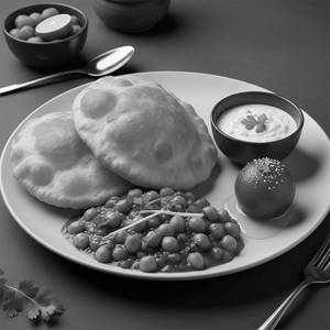 Chole Bhature [1 Plate] with 1 Gulab Jamun and 1 Raita