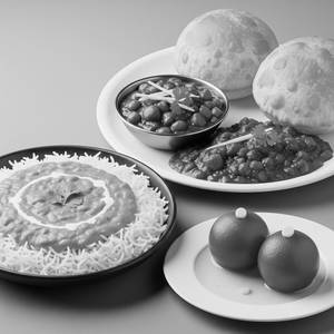 Kadhi Chawal + Chole Bhature + 2 Gulab Jamun