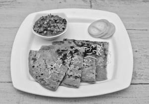 Cheese Paratha With Green Peas Masala