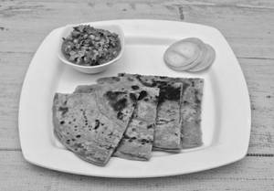 Wheat Paratha With Green Peas Masala